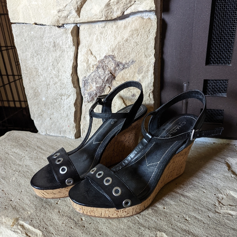 Black Charles by Charles David wedges